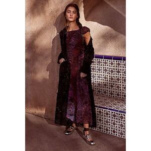 NWT Free People Heart to Heart Midi Dress Floral Boat Neck Ruched Flowy Size 2